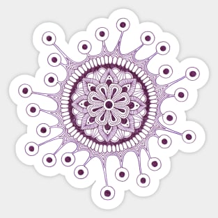 Virus Mandala (magenta) Sticker